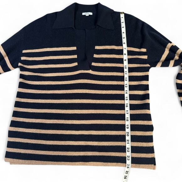 RAILS Harris Camel Navy Stripe Sweater Small‎ Merino Wool Cashmere Blend - Picture 5 of 7